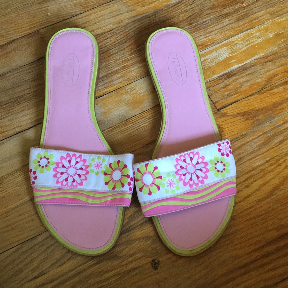 Preppy Y2K Talbot’s Pink and Green Sandals